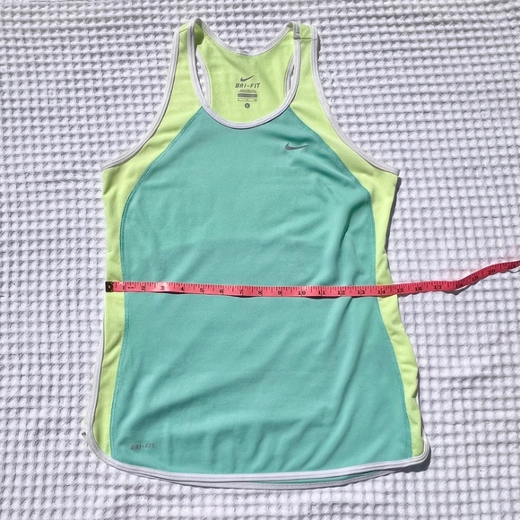 Nike Womens' Light Lime Green and Turquoise Dri-FIT Tank Top - Picture 15 of 15